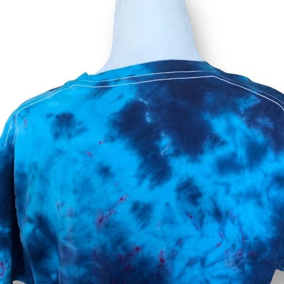 Happy Hour Blue Tie Dye T-shirt Blue Moon Unisex Short Sleeve Crewneck Medium - Picture 2 of 9